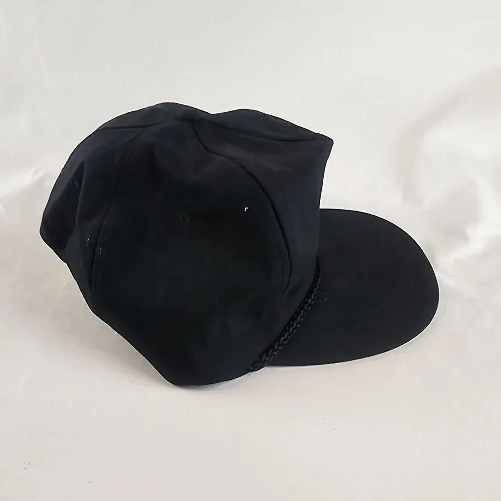 Duct Tape Pro Hat Black Strapback Rope Cap Nissin Made in Philippines Vintage